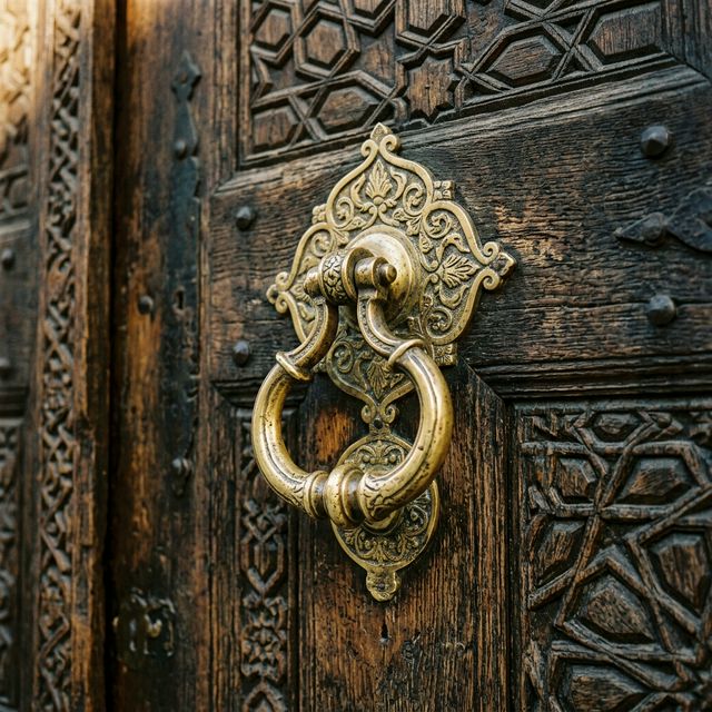 Holzschnitzereien und Kupfer